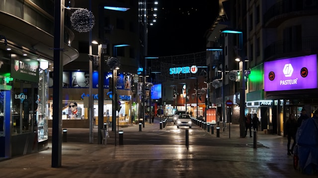 Shopping on Avenida Meritxell in Andorra la Vella, Andorra