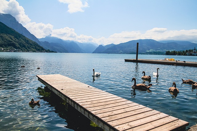 Traunsee Lake in Gmunden, Austria