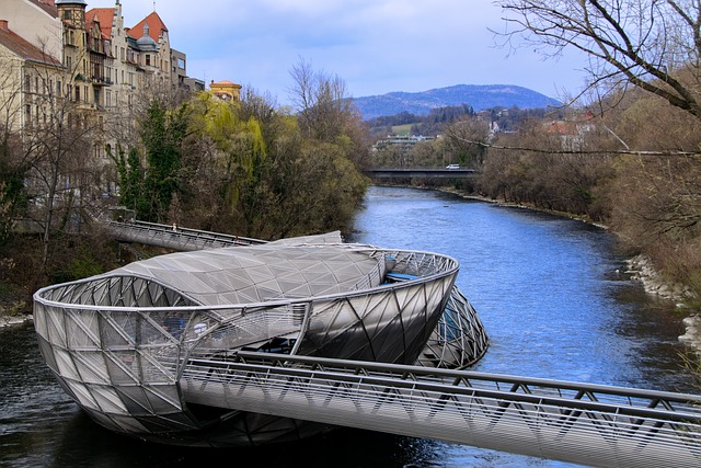 Murinsel (Mur Island) in Graz, Austria