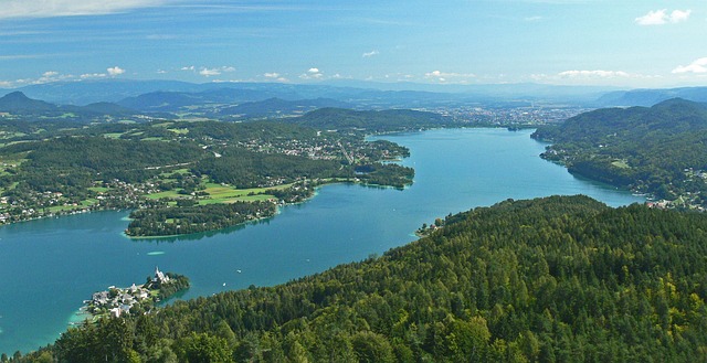 Wörthersee Lake in Klagenfurt, Austria