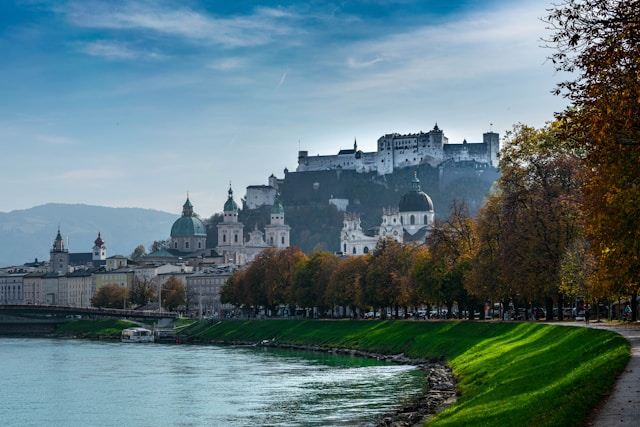Strolling Along the Salzach River in Salzburg, Austria