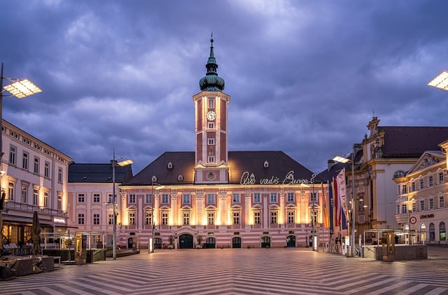 Rathausplatz (Town Hall Square) in St. Pölten, Austria
