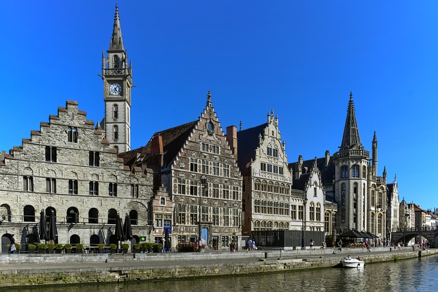 Graslei and Korenlei in Ghent, Belgium