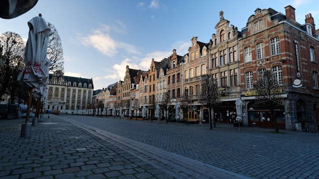 Old Market Square (Oude Markt) in Leuven, Belgium