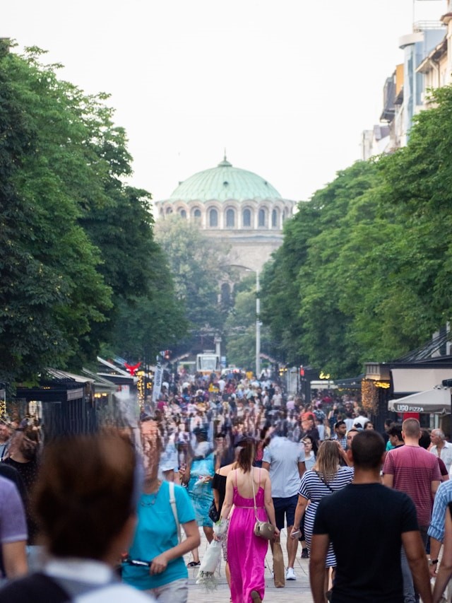 Vitosha Boulevard in Sofia, Bulgaria