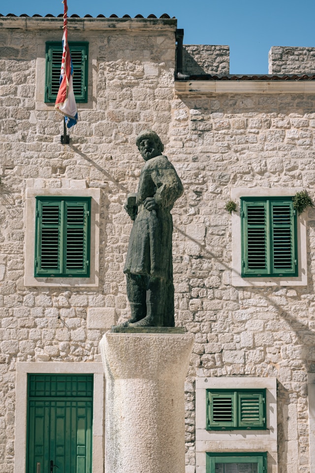 Juraj Dalmatinac Statue in Sibenik, Croatia