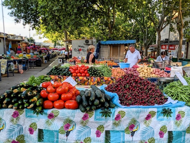 Green Market in Split, Croatia