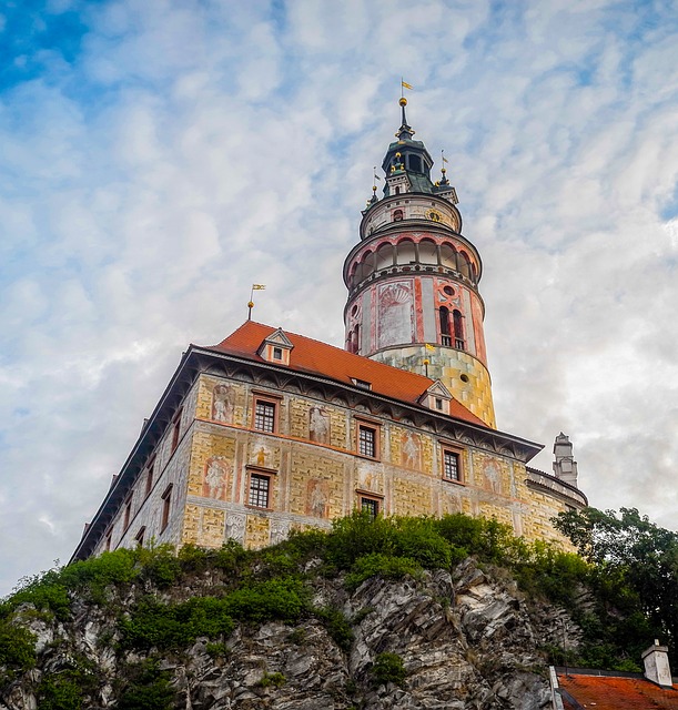 Castle Tower in Cesky Krumlov, Czech Republic