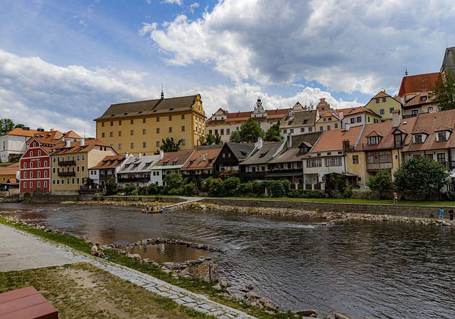 Vitava river in Cesky Krumlov, Czech Republic