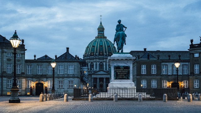Amalienborg Palace in Copenhagen, Denmark