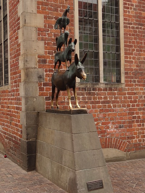 Bremen Town Musicians Statue in Bremen, Germany