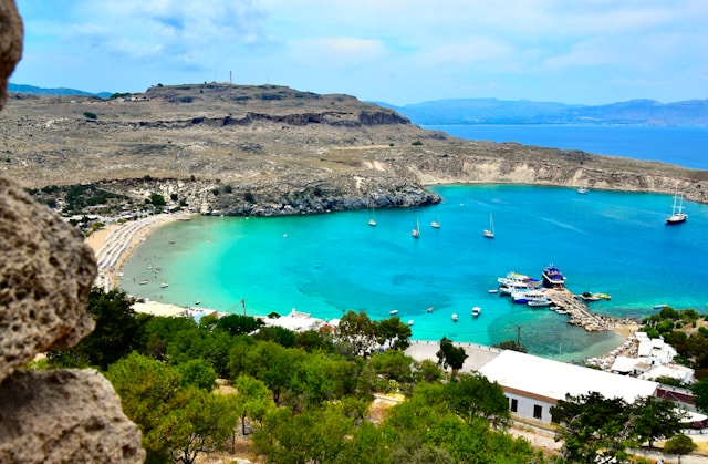 Lindos Beach in Rhodes, Greece