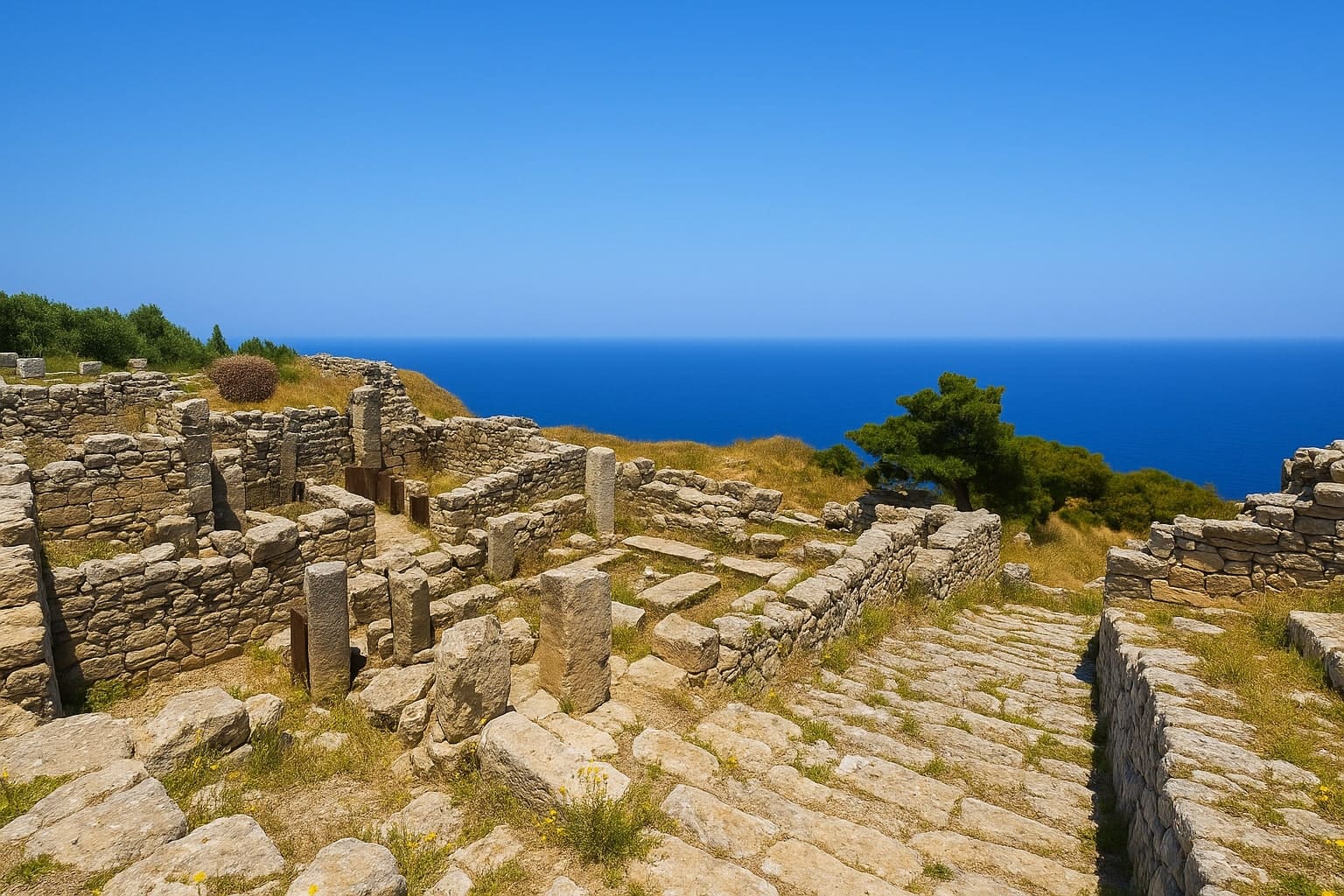 Ancient Thera in Santorini, Greece
