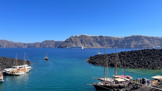 Nea Kameni Volcano in Santorini, Greece