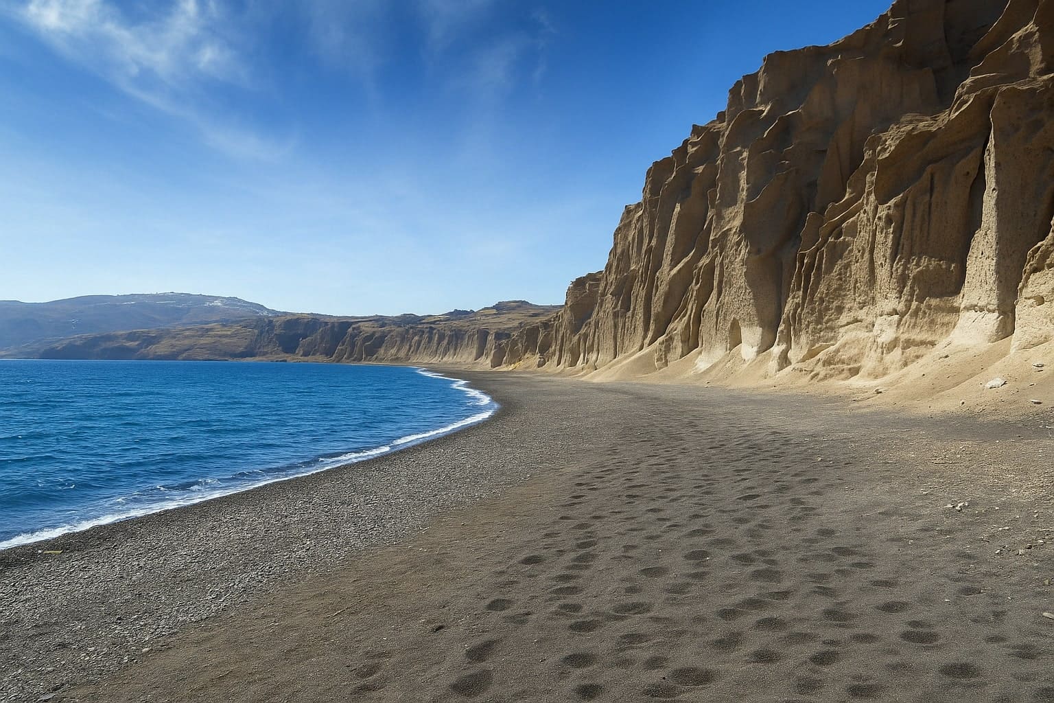 White Beach in Santorini, Greece