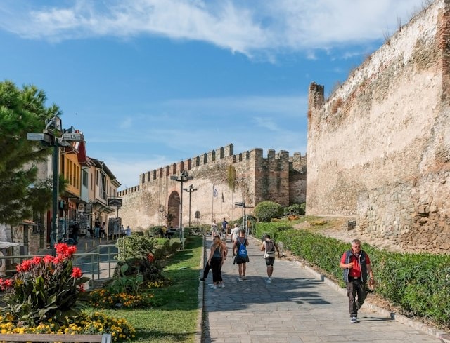 Byzantine Walls (Heptapyrgion) in Thessaloniki, Greece