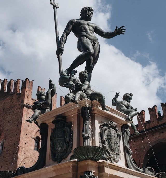 Fountain of Neptune in Bologna, Italy