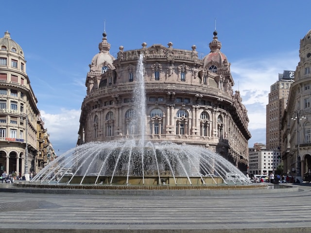 Piazza De Ferrari in Genoa, Italy