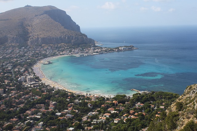 Mondello Beach in Palermo, Italy