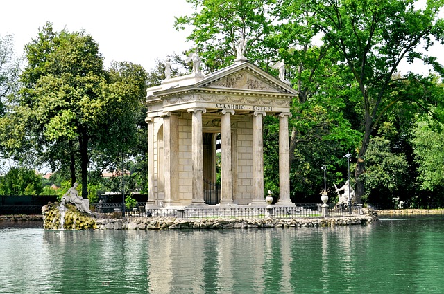 Villa Borghese Gardens in Rome, Italy