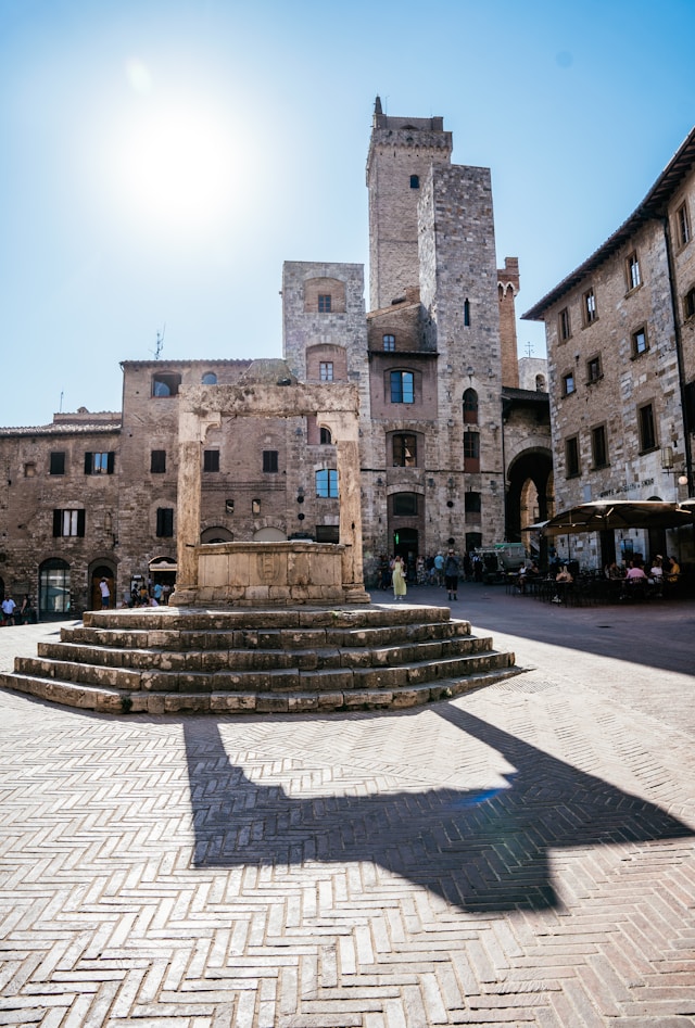 Piazza della Cisterna in Siena, Italy