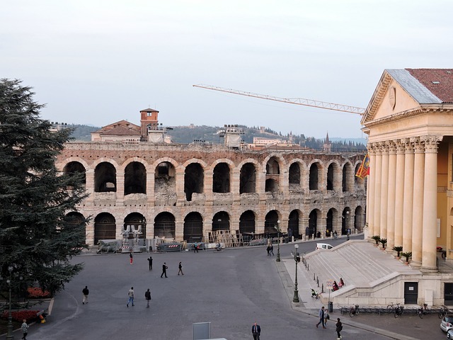 Piazza Bra in Verona, Italy
