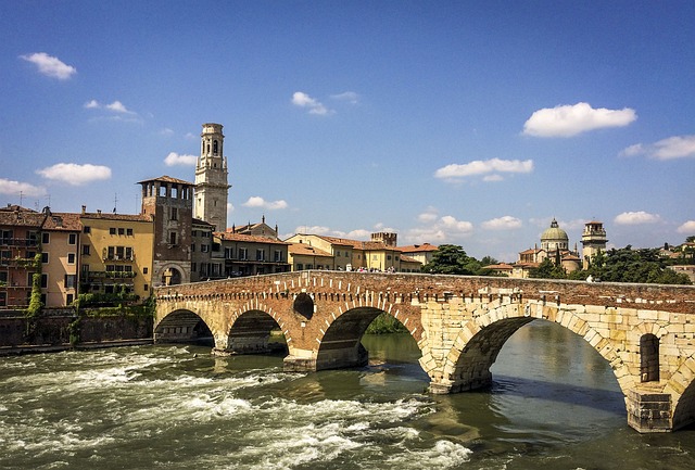 Ponte Pietra in Verona, Italy