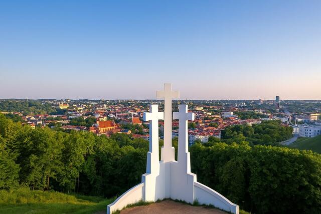 Three Crosses Monument in Vilnius, Lithuania