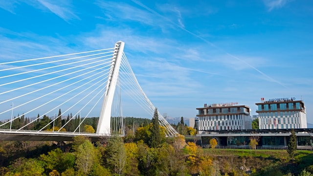Millennium Bridge in Podgorica, Montenegro