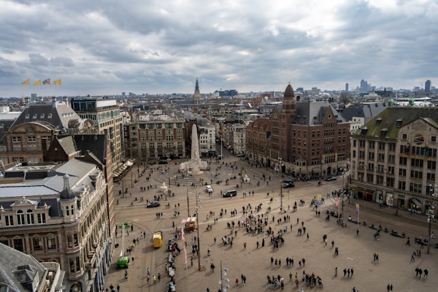 Dam Square in Amsterdam, Netherlands