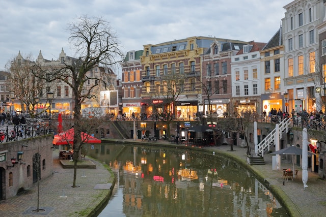Oudegracht Canal in Utrecht, Netherlands