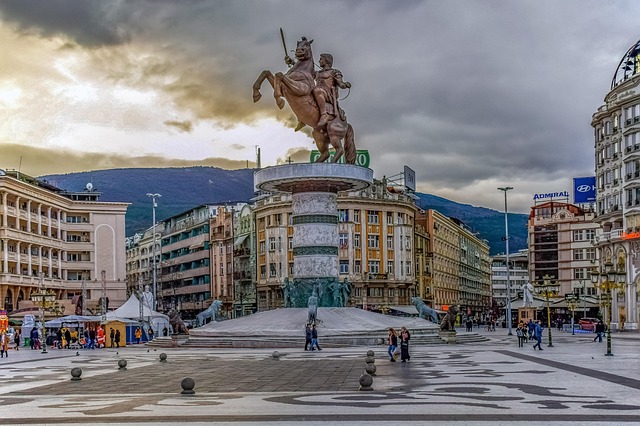 Macedonia Square in Skopje, North Macedonia