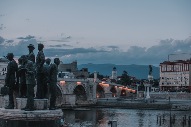 Stone Bridge in Skopje, North Macedonia
