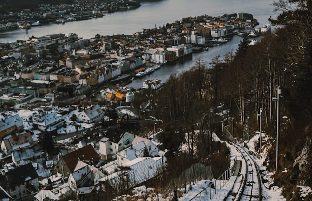 Fløibanen Funicular in Bergen, Norway