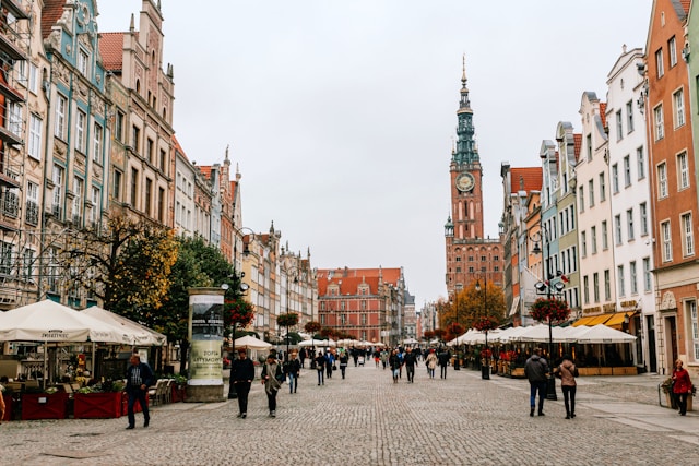 Long Market (Dlugi Targ) in Gdansk, Poland