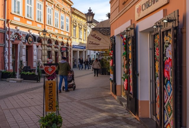 Dunavska Street in Novi Sad, Serbia