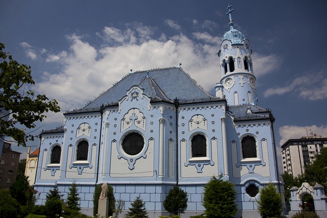 Blue Church of St Elizabeth in Bratislava, Slovakia