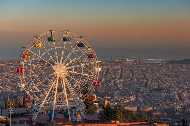 Tibidabo Amusement Park in Barcelona, Spain