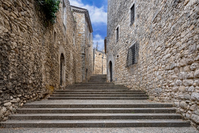 Passeig de la Muralla in Girona, Spain