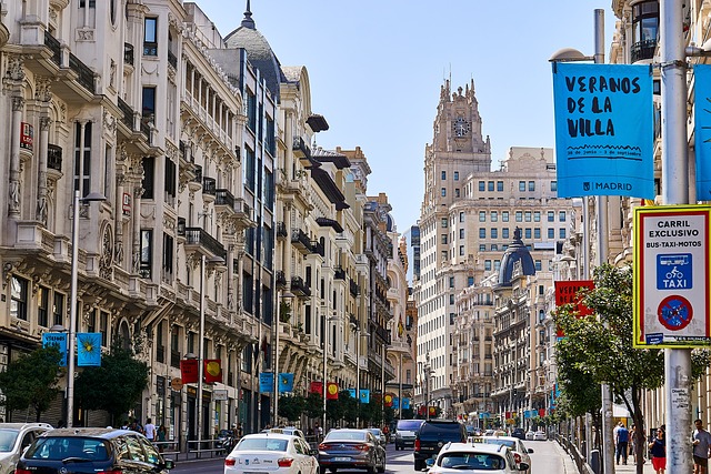 Gran Via in Madrid, Spain