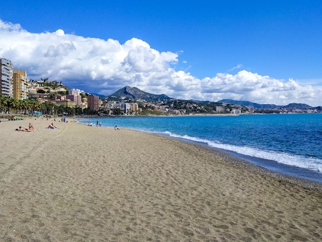 La Malagueta Beach in Malaga, Spain