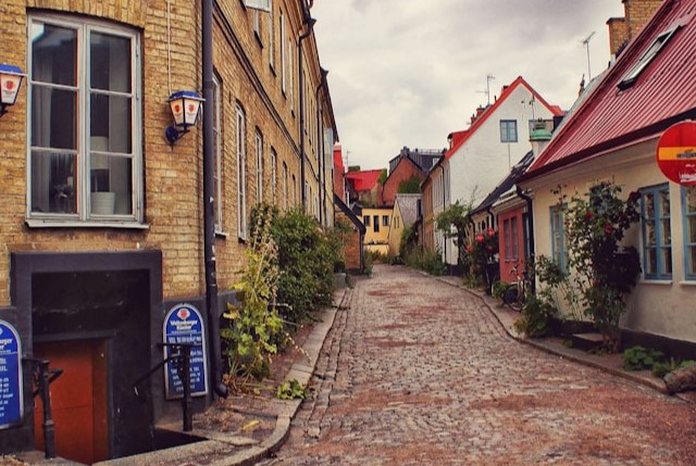 Old Town Lanes and Pedestrian Streets in Lund, Sweden