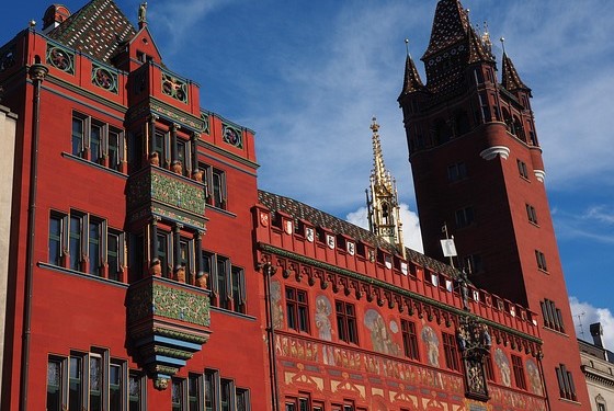 Old Town and Marktplatz in Basel, Switzerland