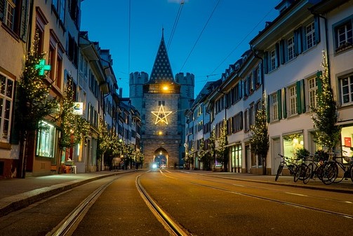 Spalentor City Gate in Basel, Switzerland