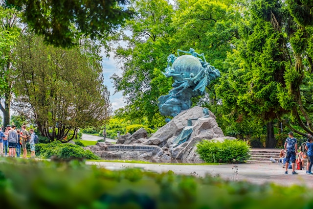 Weltpostdenkmal in Bern, Switzerland
