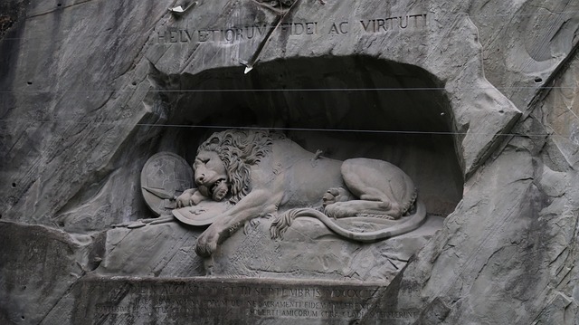 Lion Monument in Lucerne, Switzerland