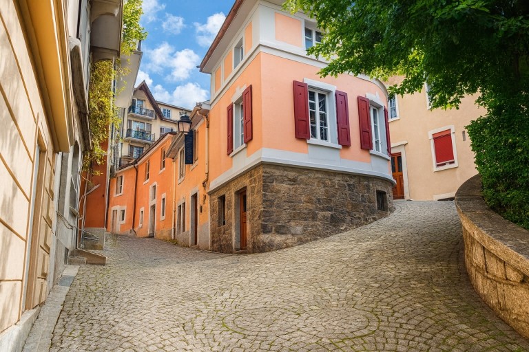 Montreux Old Town in Montreux, Switzerland