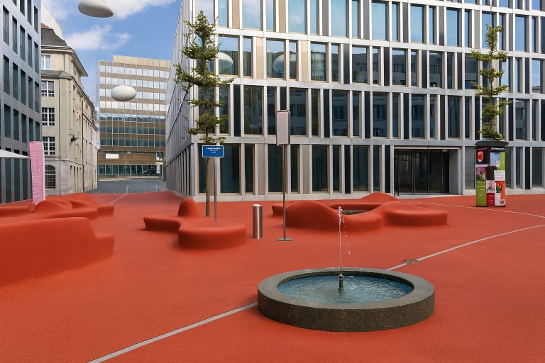 Roter Platz Urban Square in St. Gallen, Switzerland