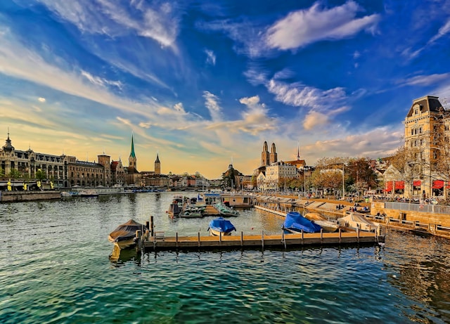 Lake Zurich Promenade in Zürich, Switzerland