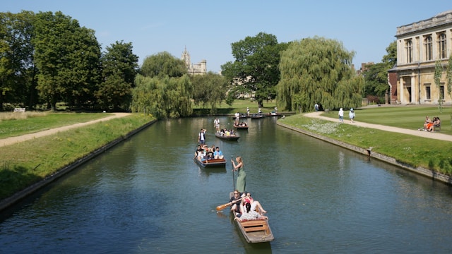 Punting on the River Cam in Cambridge, United Kingdom